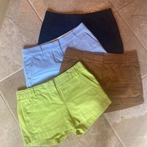 4 Pair of J. Crew 3” chino shorts